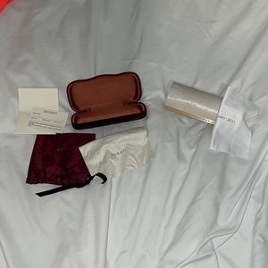 Designer glasses cases gucci red velvet and jimmy choo snake skin